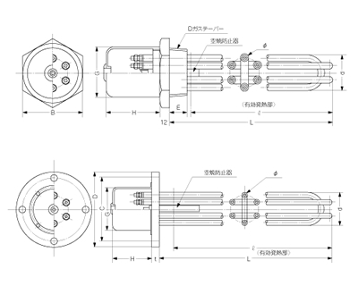 プラグヒーター(IT型)・フランジヒーター(IF型)